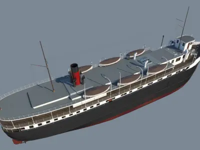 SS Wisconsin steamer ship 3D model