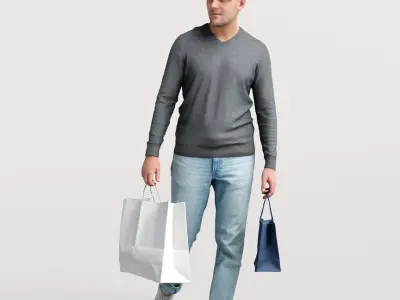 Humano 12- Collection 2208 - SHOPPING PEOPLE - 12 x 3D models  3D model