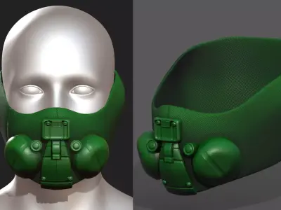 Gas mask respirator scifi futuristic 3d Artist  Low-poly 3D model buy
