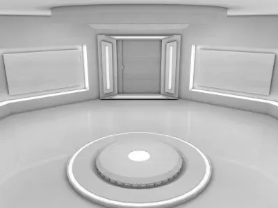 Sci Fi Room Low-poly 3D model 6