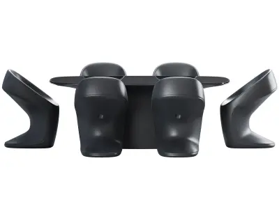 Vondom Ufo Dining Table and Chair Low-poly 3D model