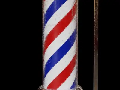 Barber Pole - High Quality 3D model 3D model