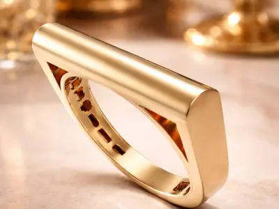 Minimal Architectural Bar Top Ring 3D print model