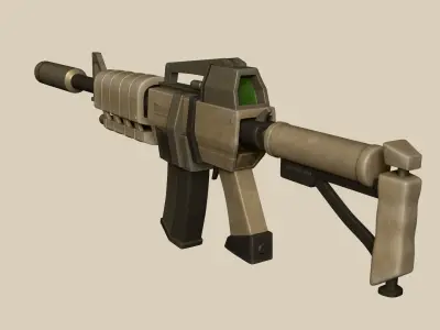 Sci-Fi M4A1-S - Desert Rifle - Gun Weaponry Low-poly 3D model