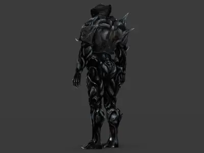 Armored Monster 3D Model Heavy Sci-Fi Fantasy Creature for Games Low-poly 3D model