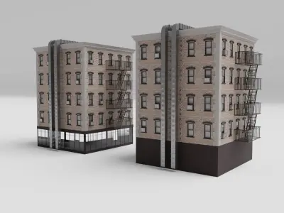  New York Downtown Modular Building 3D model