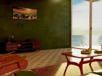 70s Living Room 3D model