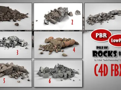 Rock Piles 1 Low-poly 3D model