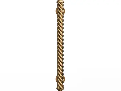 Classic Door Handle 03 Gold Low-poly 3D model