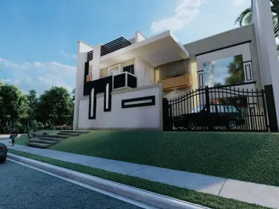 Modern house Exterior Previews were rendered with 3Dmax  3D model