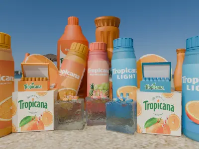 Tropicana Orange Flavour Beach 3D model