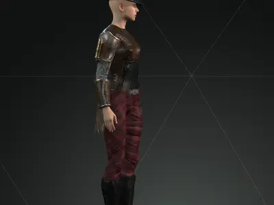  Steampunk rigged character Low-poly 3D model