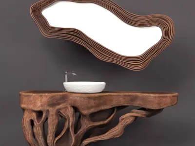WildForm Wash No1  Organic Sink and Vanity Set 3D model