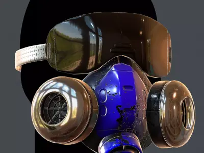 Gas mask helmet 3d model scifi Low-poly  Low-poly 3D model