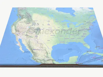  United States USA detailed satellite relief map 