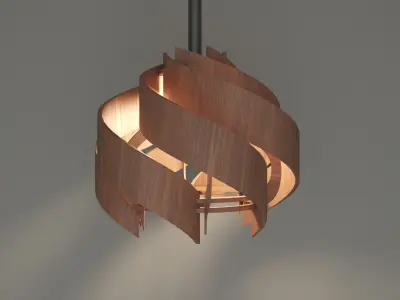 Wooden Lamp Shade 3D model
