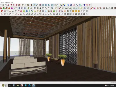 Janapnese garden structure 3D model