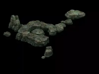 Game model - size stones Fish Flies 3D model