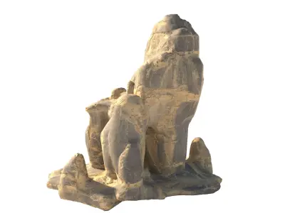 yellow sand cliff   Low-poly 3D model