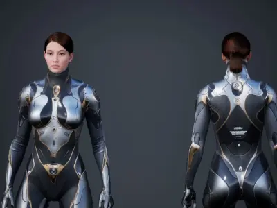 Sci-Fi Female 2 Low-poly 3D model