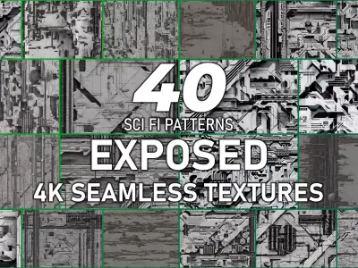 40 Seamless Sci-fi Patterns - EXPOSED Texture