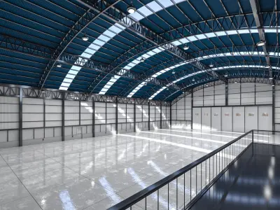 Warehouse 1 with roofs 3D model