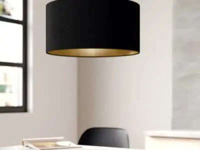 Black Jasper Light Drum Pendant - 2 Colour 3D model