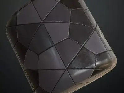 Modern Matte Charcoal Pentagonal Geometric Tiles PBR Seamless Texture