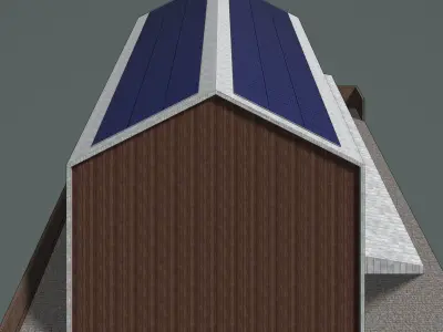 Solar roof on warehouse 24e02 3D model