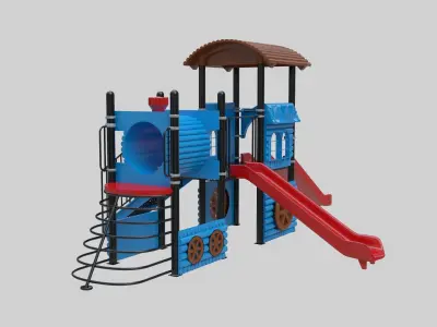 Train Style Playground 2 Low-poly 3D model