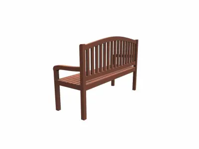 bench Low-poly 3D model 3