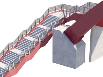Bridge cable stayed pedestrian bridge  3D model