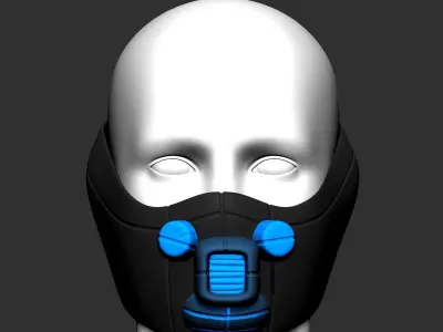 gas mask helmet scifi high poly sculpt 3d printable ver 7 3D model