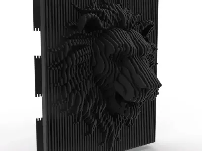 parametric lion head 3D print model