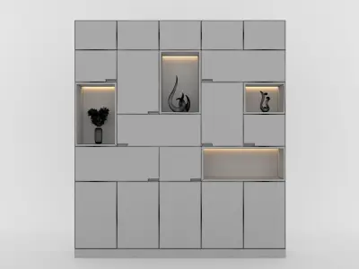 Wooden Cabinet Furniture Low-poly 3D model purchase