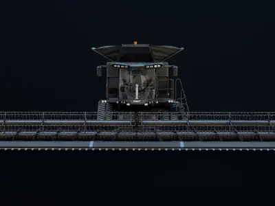  Modern Combine Harvester Fendt Black PBR 