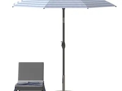 Beach umbrella Low-poly 3D model buy