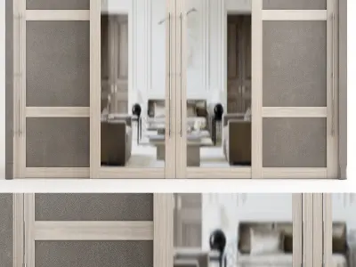 Wardrobe 3d model sliding door with mirrors 3D model