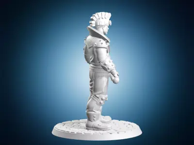 Cyberpunk Street Punk Miniature With Bat 3D print model