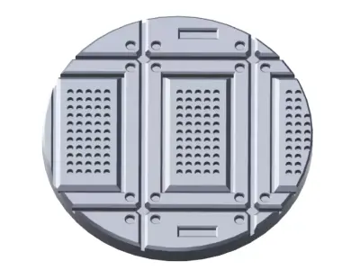 Cyberpunk Facility Floor Base Toppers 32mm Round Bases 3D print model