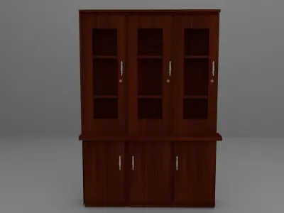 Cabinet bookcase with doors and drawers 3D model