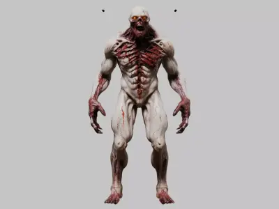 Detailed Male Anatomy Monster 3D Model Low-poly 3D model