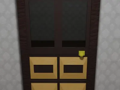 Wood door 3D model