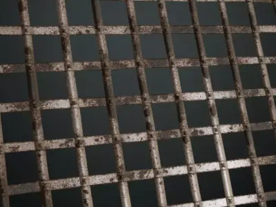 Full Silver Rust Metal Gate Transparent PBR Seamless Texture