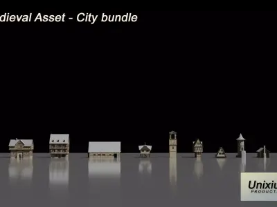 Medieval Village Bundle 01 Low-poly 3D model