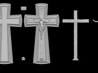 Jesus Cross 04 3D print model