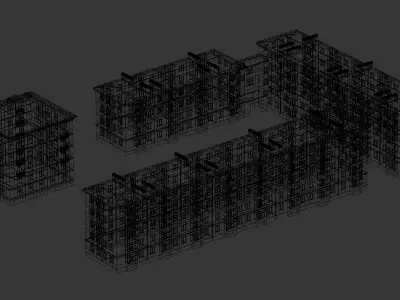Residential Soviet-Style Apartment Block 3D model