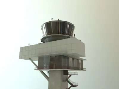 EDDB Control Tower Low-poly 3D model