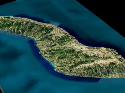 Icaria island 3d model terrain 3D model