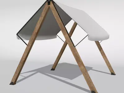 Textile wooden sunshade  3D model